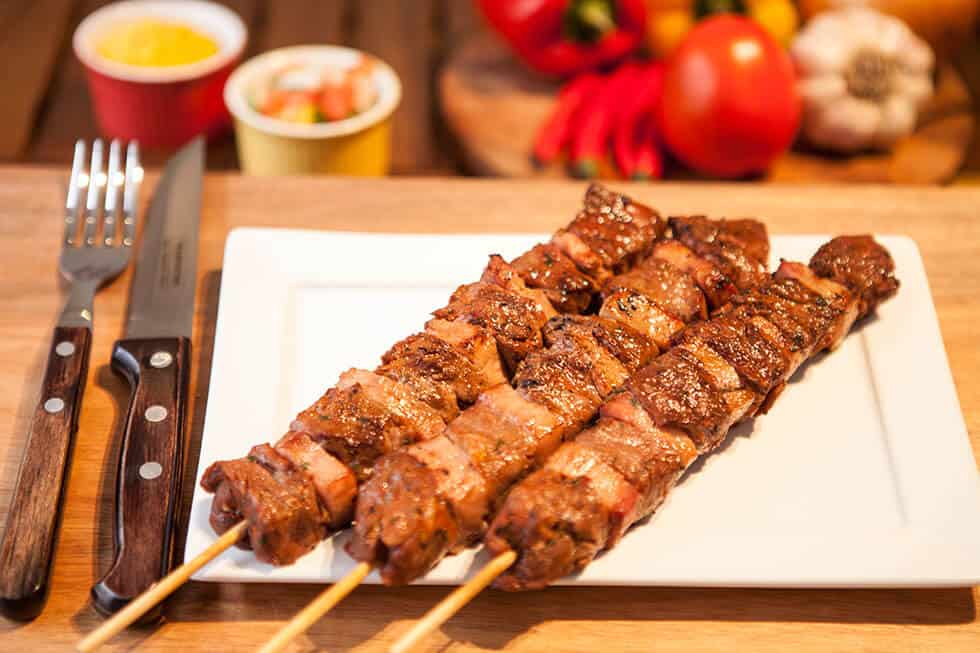 Espetinho de Carne com Bacon