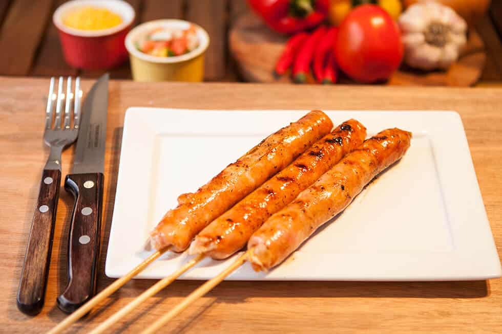 Espetinho de Linguiça de Frango